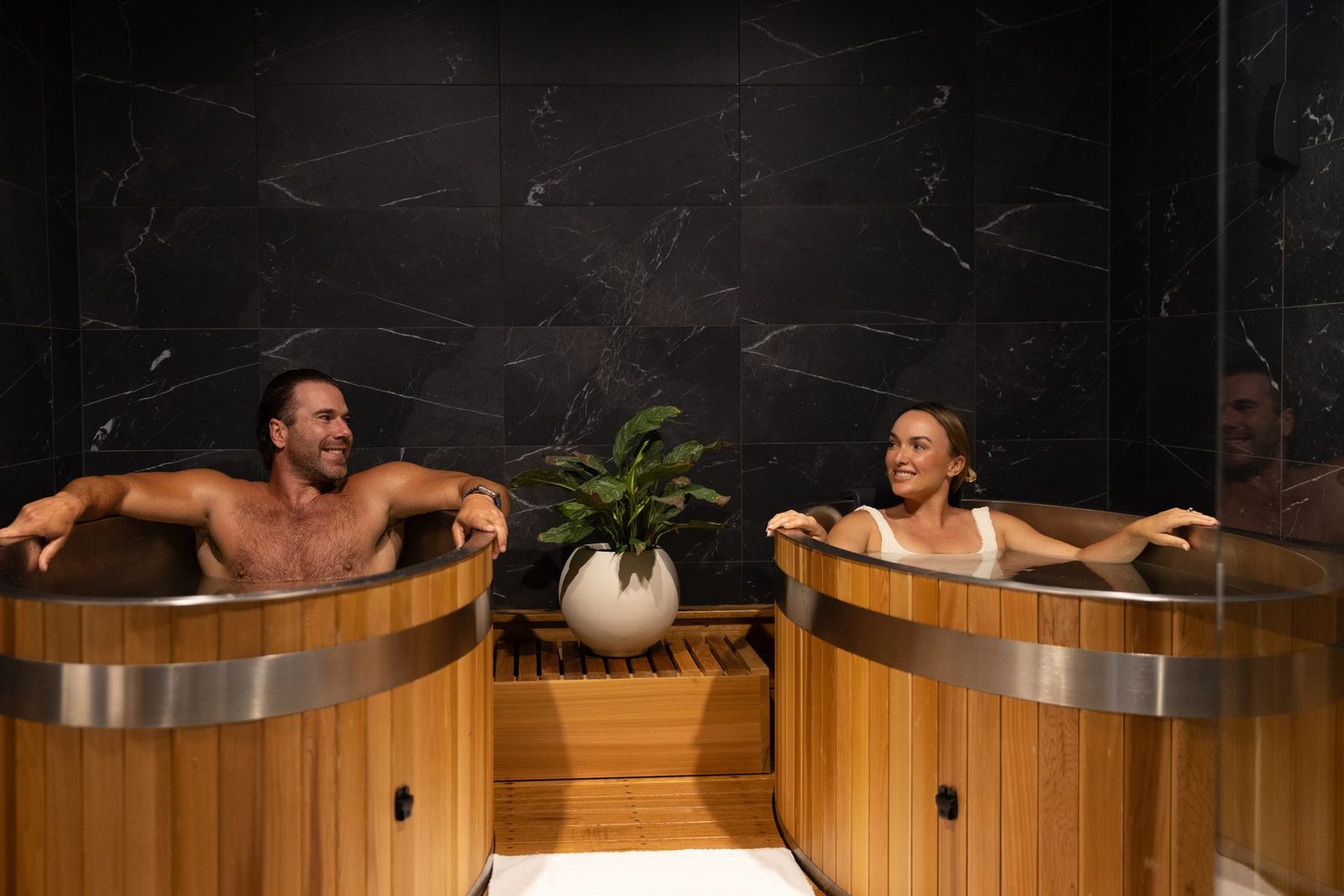 Cold plunge cedar barrels
